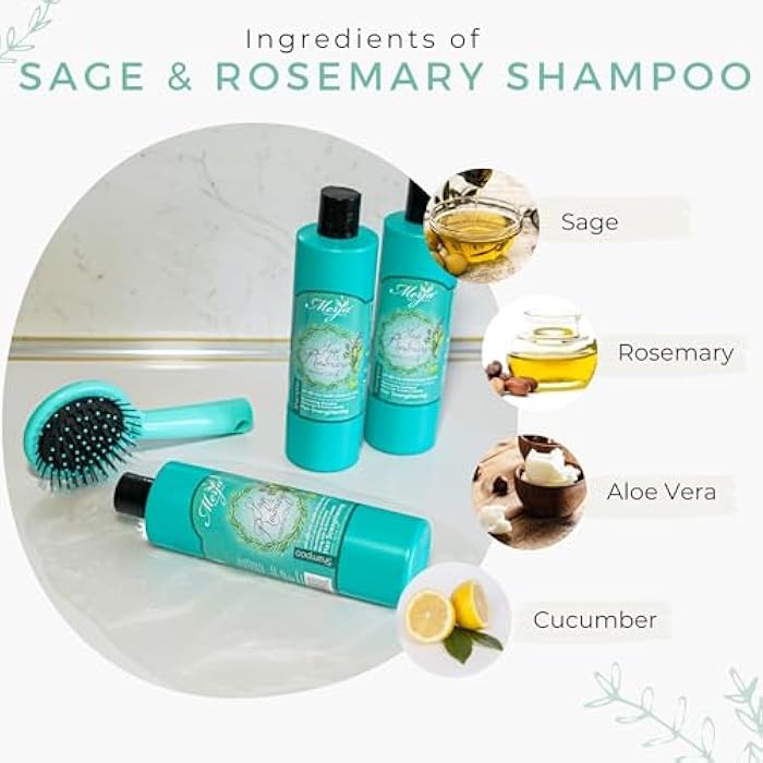 Merja Sage & Rosemary Hair Strengthening Shampoo, Essential Oils with Aloe Vera, 16.9 Fl Oz - Image 3