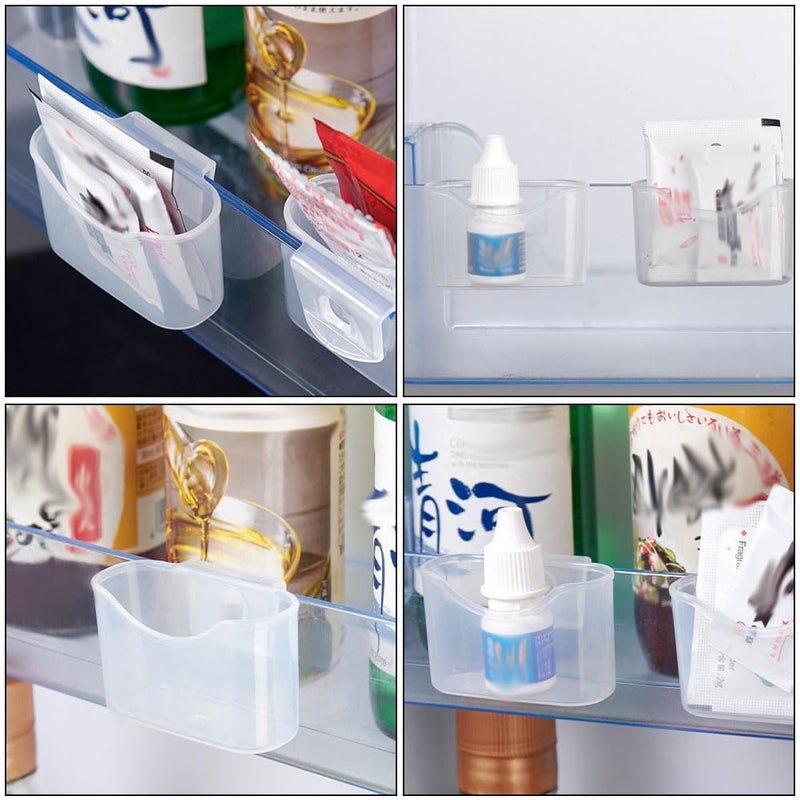 VOSAREA 4pcs Box Storage Box Refrigerator Hanging Rack Refrigerator Drawers Can Organizer for Refrigerator Fridge Drawer Organizer Fridge Storage Shelf Mini Fridge Food Box Small Pp Office - Image 3