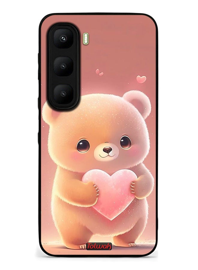 Tolwak Infinix Hot 60 Pro 4G Protective Case Cover Printed Featuring Cute Little Panda Holding Heart - Image 1
