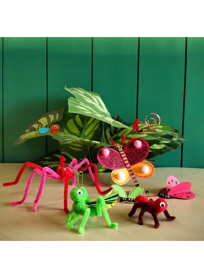 ويبي مجموعة أدوات Webby DIY للفنون والحرف اليدوية، حشرات زاحفة مخيفة، رسم، تلوين، نشاط ممتع ومثير للاهتمام للأطفال، من الخيزران، متعدد الألوان - Image 4