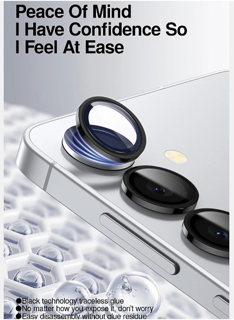 For Samsung Galaxy S25 Edge Camera Lens Protector, Individual Lens Protectors, Ultra-Thin Tempered Glass with Aluminum Edging, Case Friendly, 1 Set-Blue
