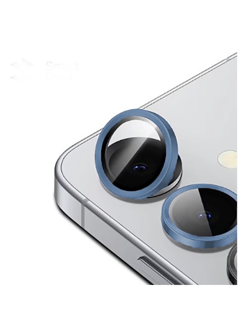 For Samsung Galaxy S25 Edge Camera Lens Protector, Individual Lens Protectors, Ultra-Thin Tempered Glass with Aluminum Edging, Case Friendly, 1 Set-Blue