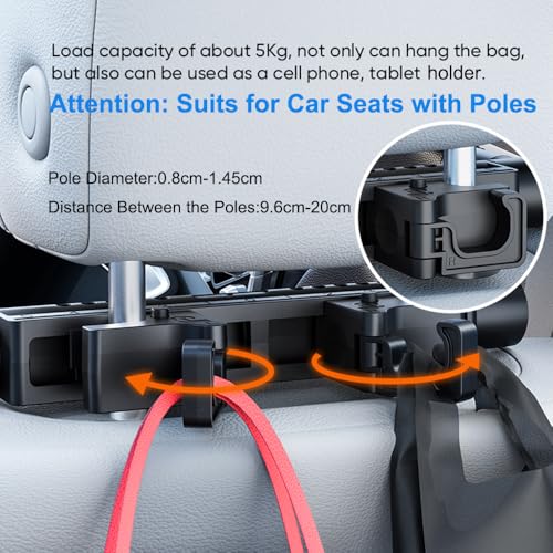 FANXIN Car Headrest Pillow with Hook Adjustable Car Seat Neck Support with Memory Foam Ice Silk 360 Rotating Travel Sleeping Headrest for Kids Adults 1 Eye Mask Included - Image 3