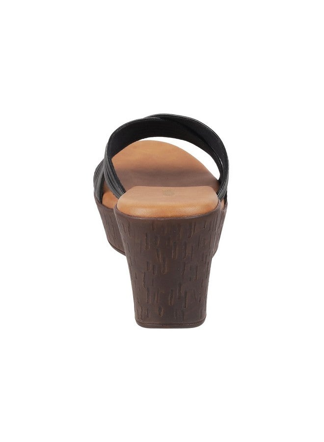 موتشي حذاء موتشي نسائي أسود بكعب إسفيني سهل الارتداء، مقاس المملكة المتحدة/7 الاتحاد الأوروبي/40 (34-123) - Image 4