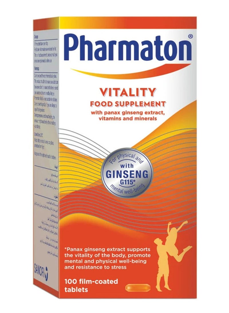 Pharmaton Vitality Capsule with Panax Ginseng Extract Vitamin and Mineral 100 Counts