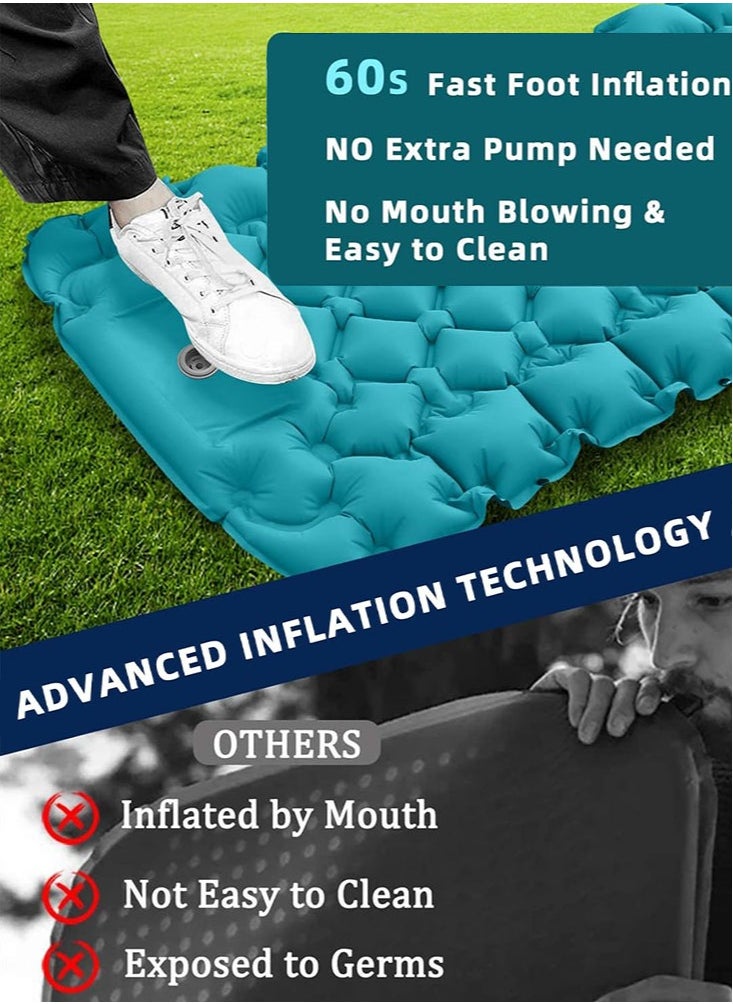 Perfii Sleeping Pad for Camping Extra Thick 3.9 Inch Self Inflating Sleeping Mat with Pillow Build in Foot Press Pump Compact Ultralight Waterproof Camping pad for Backpacking Car Tent Hiking  - Image 4
