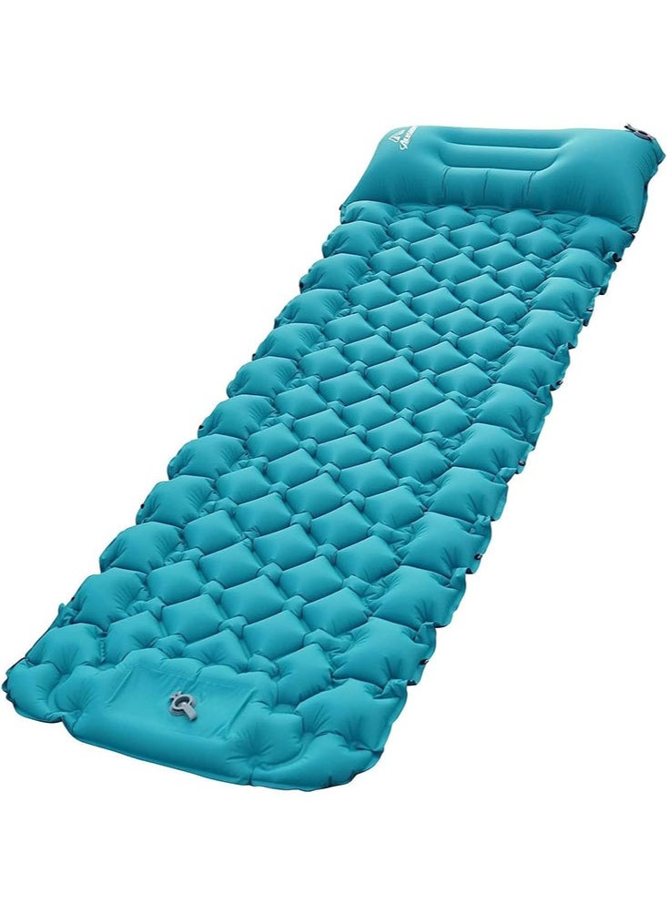 Perfii Sleeping Pad for Camping Extra Thick 3.9 Inch Self Inflating Sleeping Mat with Pillow Build in Foot Press Pump Compact Ultralight Waterproof Camping pad for Backpacking Car Tent Hiking  - Image 1