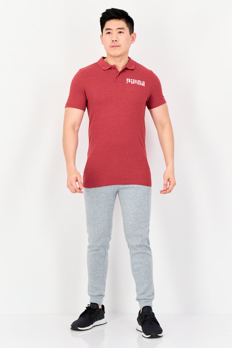 PUMA قميص بولو خارجي للرجال بقصة ضيقة بأكمام قصيرة، أحمر - Image 4