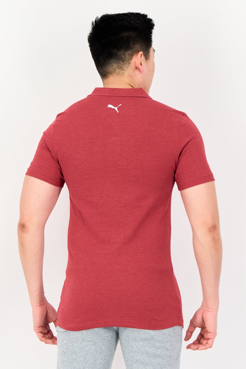 PUMA قميص بولو خارجي للرجال بقصة ضيقة بأكمام قصيرة، أحمر - Image 2