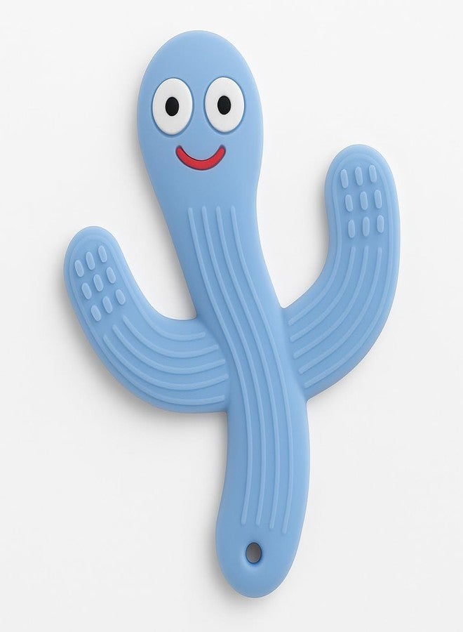 DTR Creation Cactus Baby Teether Toy ? Blue BPA-Free Silicone Teething Toy for Infants & Toddlers | Soft & Safe Gum Soother Chew| 100% Food-Grade Material - Image 5