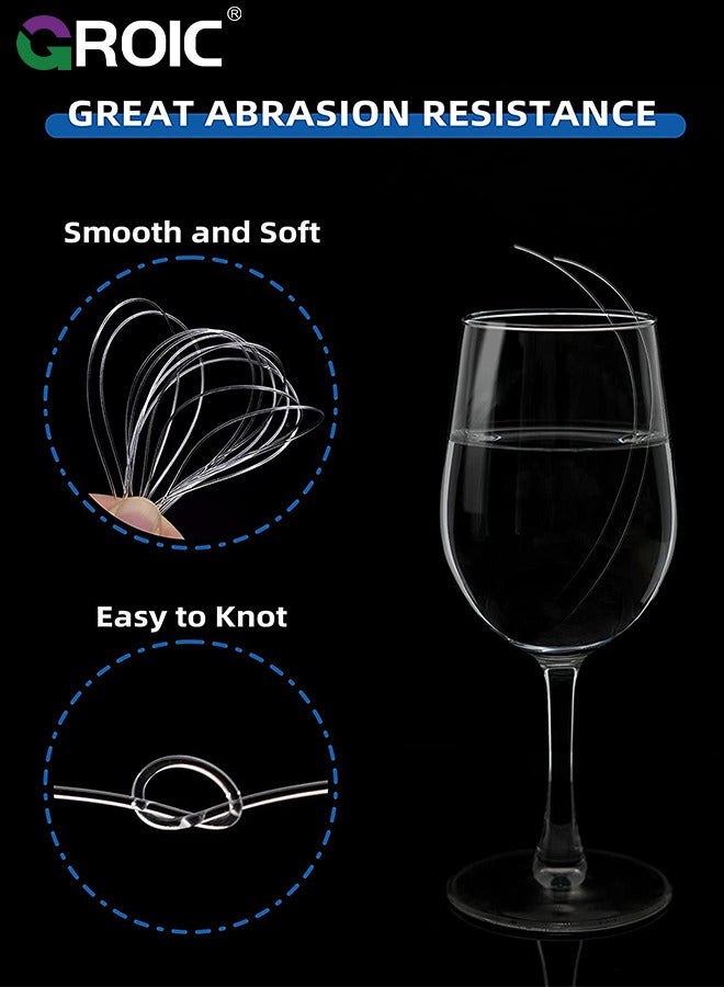 GROIC 500M Nylon String Fishing Line Cord Clear Fluorocarbon Strong Monofilament Wire Flexible Wear-resistant Super Pulling Force Cut for Hanging Decorations Beading Crafts Kite(Green) - Image 3