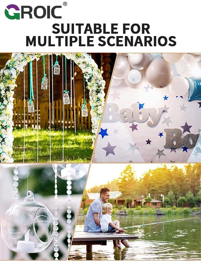 GROIC 500M Nylon String Fishing Line Cord Clear Fluorocarbon Strong Monofilament Wire Flexible Wear-resistant Super Pulling Force Cut for Hanging Decorations Beading Crafts Kite(Green) - Image 5