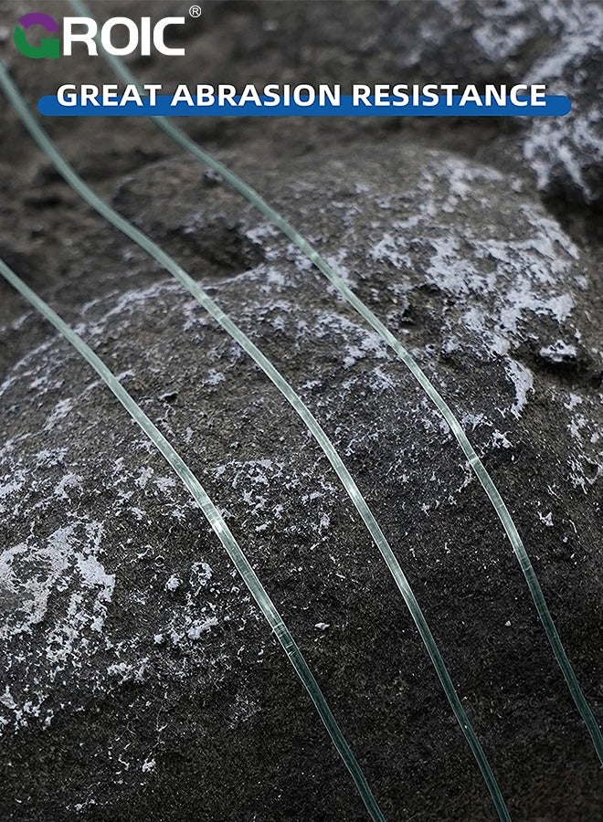 GROIC 500M Nylon String Fishing Line Cord Clear Fluorocarbon Strong Monofilament Wire Flexible Wear-resistant Super Pulling Force Cut for Hanging Decorations Beading Crafts Kite(Green) - Image 2