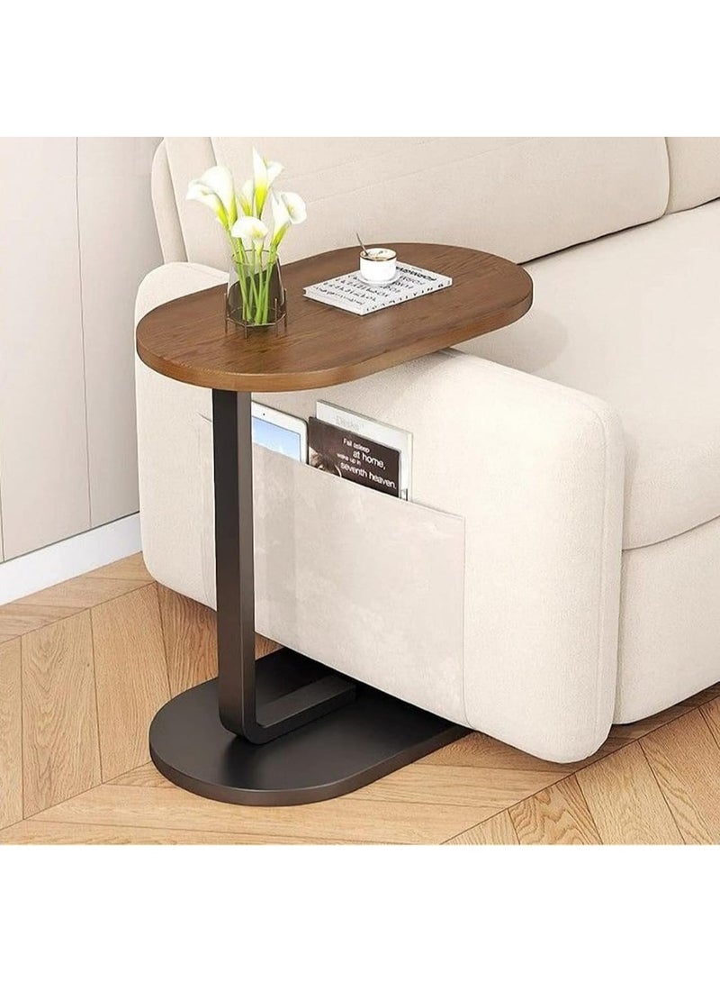 ترابيزة جانبية عصرية بتصميم أنيق من الخشب الفاخر والحامل المعدني القوي، متعددة الاستخدامات كترابيزة قهوة أو ترابيزة جانبية لغرفة المعيشة أو النوم، سهلة التركيب ومقاومة للماء والخدوش - Image 1