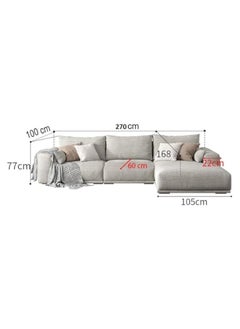 Poppins Home Poppins HOME Modern Nordic sofa L shaped sofa corner sofa for living room (Dark Grey, Right)  - Image 2