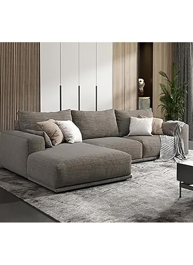 بوبينز هوم Poppins HOME أريكة الشمال الحديثة على شكل حرف L أريكة الزاوية لغرفة المعيشة (رمادي داكن، يمين)  - Image 1