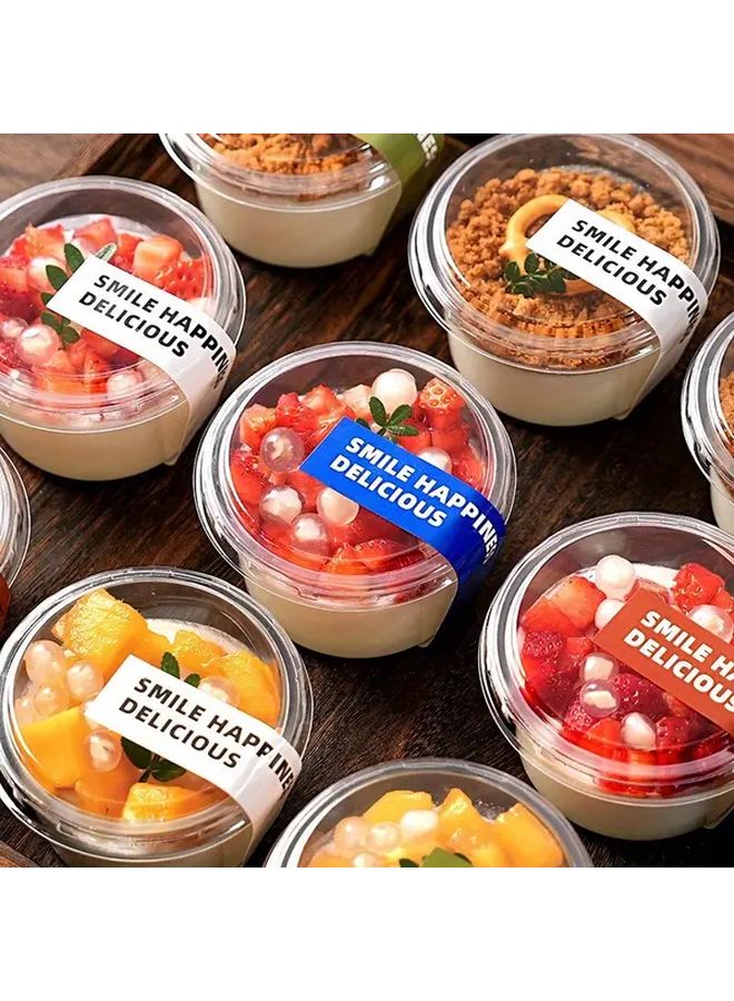 50pcs Transparent Reusable PET Plastic Portion Cups With Lids 140ml High Quality Dessert Bowls For Ice Cream Yogurt Soups Snacks Jellies Ideal For Parties Picnics And Daily Use - Image 3