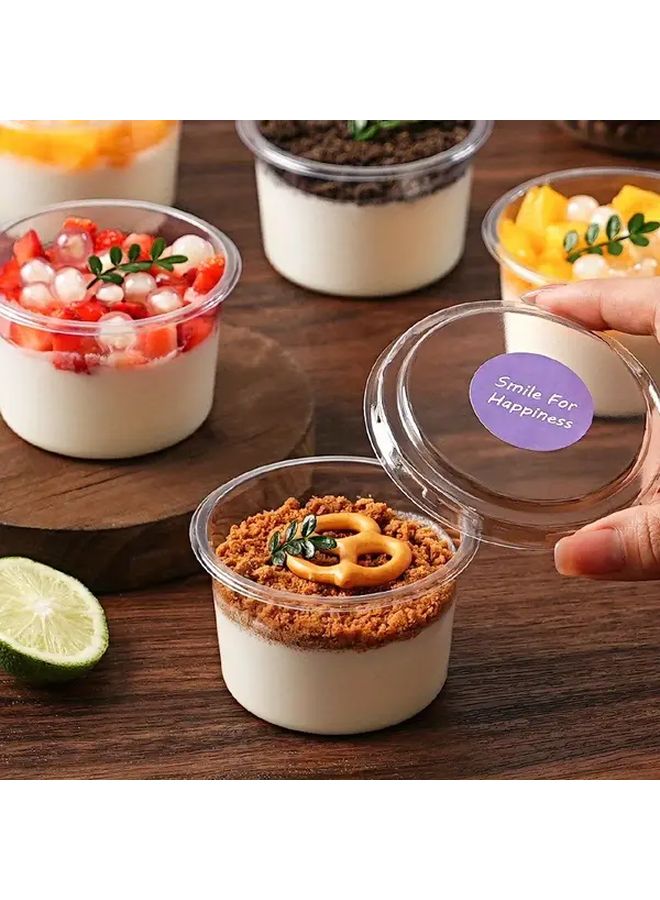 50pcs Transparent Reusable PET Plastic Portion Cups With Lids 140ml High Quality Dessert Bowls For Ice Cream Yogurt Soups Snacks Jellies Ideal For Parties Picnics And Daily Use - Image 2