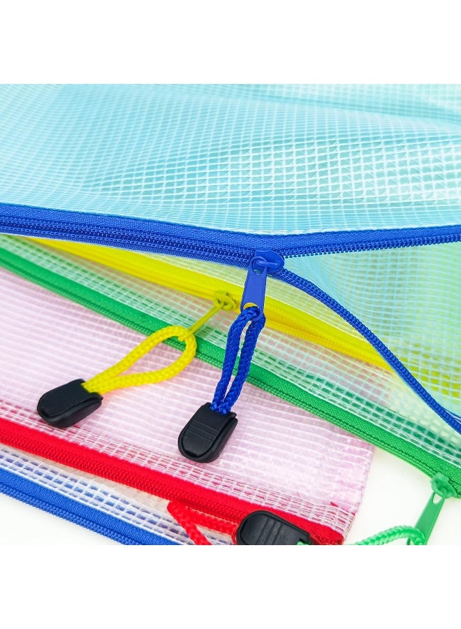 أكياس ملفات 10 قطع ، مناسبة للمكتب والمدرسة وأكياس تخزين ألعاب اللوحة (حجم A4 13.4 × 9.4 بوصة ، الوردي والأصفر والأزرق والأبيض والأخضر) - Image 3