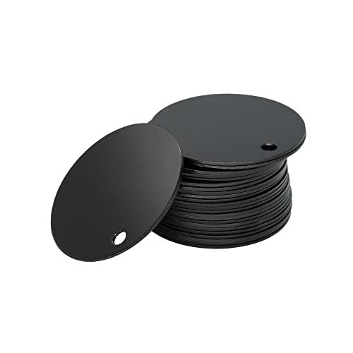 StayMax Round Aluminum Engraving Blanks Tags Stamping Blanks 25 Pack Diameter 1.57 Inch (Black) - Image 3