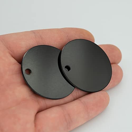 StayMax Round Aluminum Engraving Blanks Tags Stamping Blanks 25 Pack Diameter 1.57 Inch (Black) - Image 4
