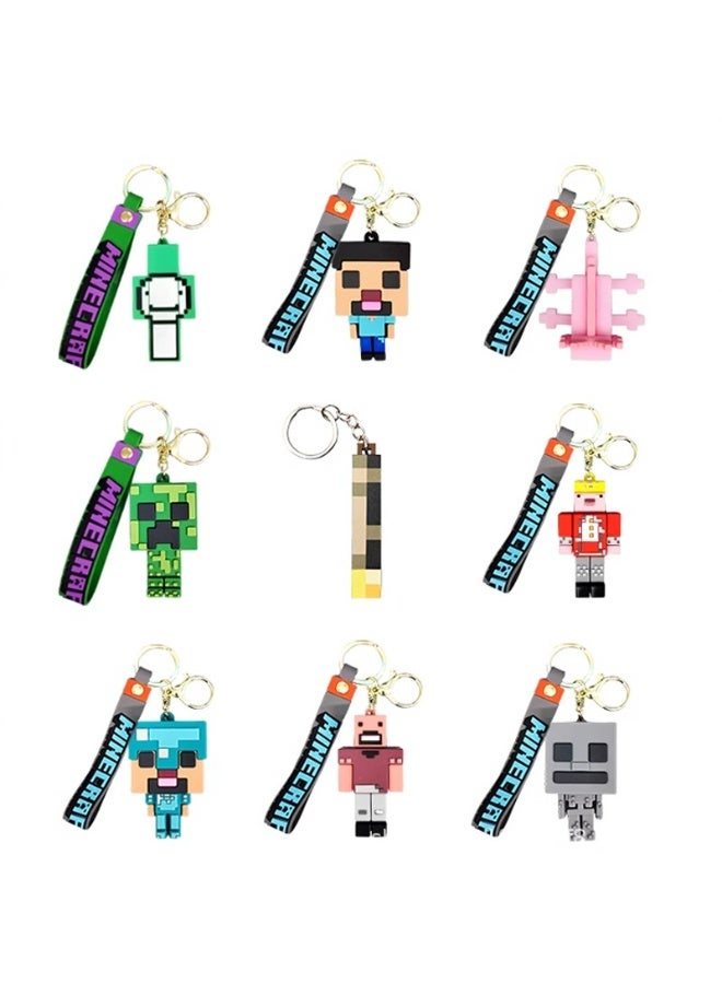 MINECRAFT Single Creeper keychain, 5.5cm small 3D soft rubber key ring, children's gift pendant. - Image 3