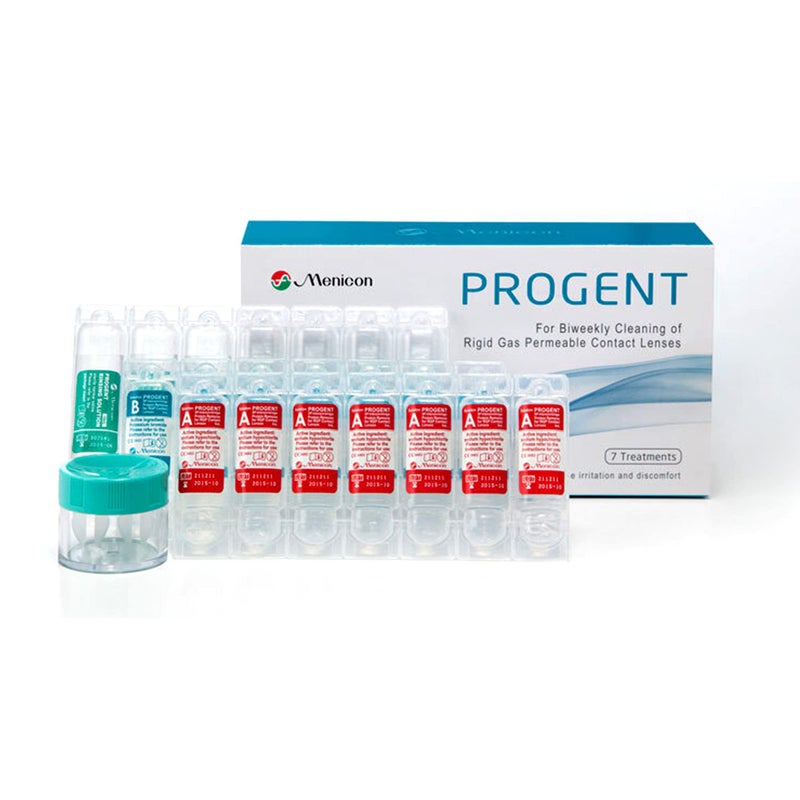 Menicon Progent Biweekly Contact Lens Cleaner - Removes Protein (7 Treatments) - Image 1