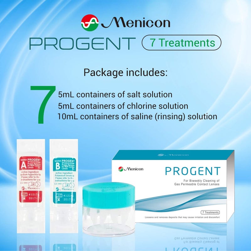 Menicon Progent Biweekly Contact Lens Cleaner - Removes Protein (7 Treatments) - Image 2
