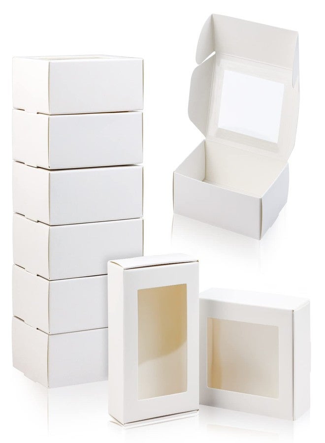 BadenBach 50 PCS Mini Kraft Boxes with Windows,3.33" x 2.35" x 1.18",Small Soap Box for Homemade Soap,Paper Small Gift Boxes Bulk for Candy Cookies Party Favors Mother's Day Supplies(White) - Image 3