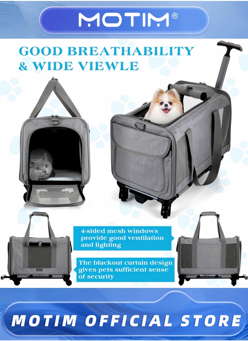 Pet Carrier Bag with 4 Wheels for Small Dogs Cats Portable Cat Travel Rolling Carrier Large Space Extra Spacious Soft Lined Carrier Breathable Car Seat for Puppy Kitten - pzsku/ZB2ECDC4C89149B87BF1BZ/45/_/1733120208/78c9a118-229a-4ae2-a91a-f7491e31c07d