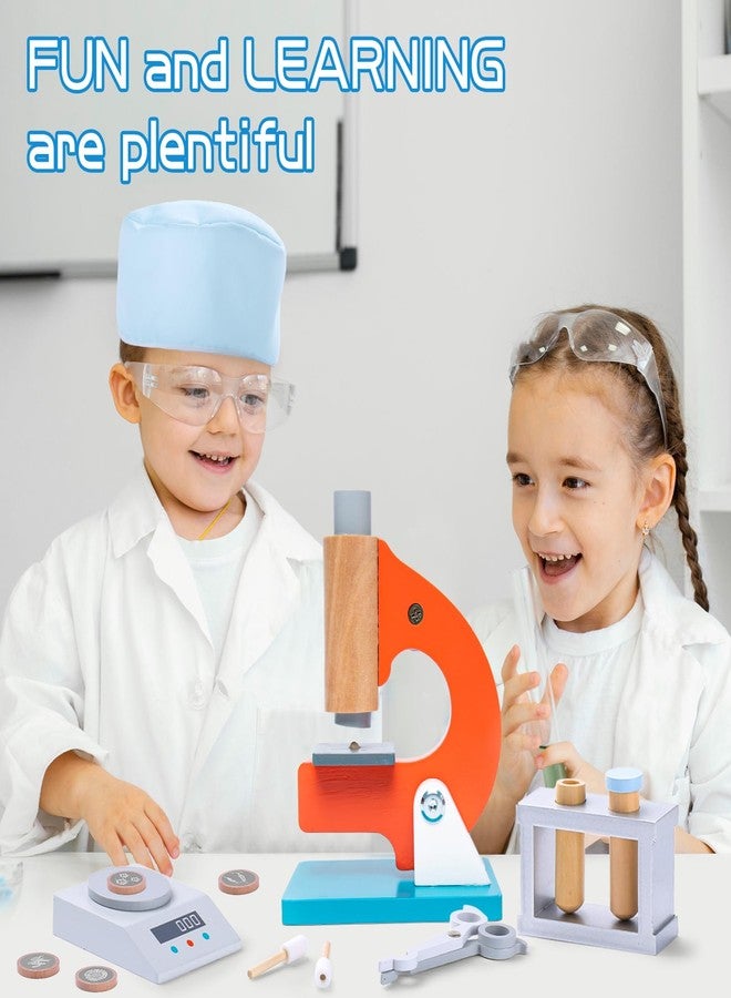 UMU® Wooden Science Experiment Kit for Kids, Doctor Dress Up for Children Ages 3-5 Scientist Costume Dress Up and Role Play Toys Gift for Boys Girls Kids Age 5-8 - Image 3