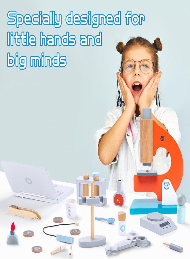UMU® Wooden Science Experiment Kit for Kids, Doctor Dress Up for Children Ages 3-5 Scientist Costume Dress Up and Role Play Toys Gift for Boys Girls Kids Age 5-8 - Image 4