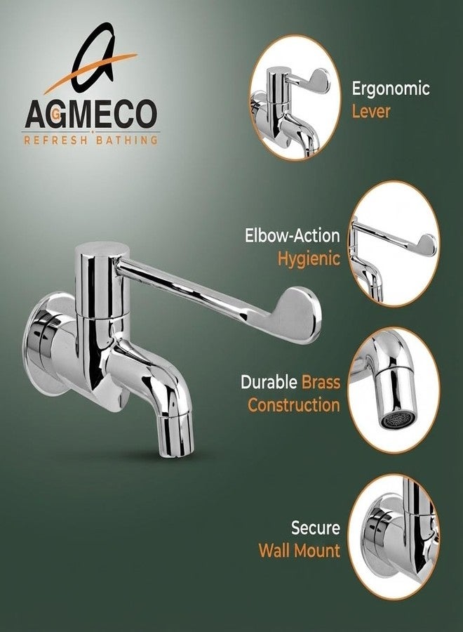 AGMECO MediPlus Brass Elbow-Action Bib Tap - Hands-Free Hygienic Faucet for Hospitals, Clinics, Labs & Cleanrooms | Rust-Proof Medical-Grade Tap (Pack of 1) - Image 2