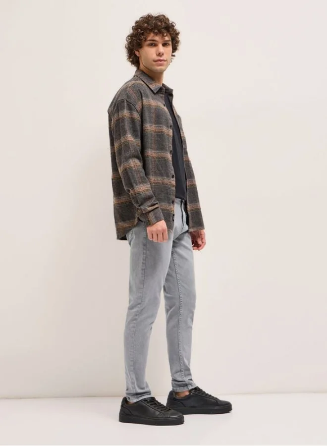 THE BEAR HOUSE Men's Stylish Grey Jeans with Comfortable Stretch and Skinny Fit Classic Comfort With Modern Style, Perfect For Everyday Casual Looks And Effortless Streetwear Vibes