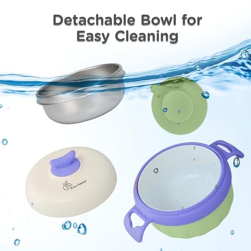 R for Rabbit Safe Feed Storage Baby Feeding Meal Bowl Set with Spoon and Fork for Baby | 304 Stainless Steel Multi-Functional Snack/Fruit Box 350 Gram Capacity (Green) - Image 5