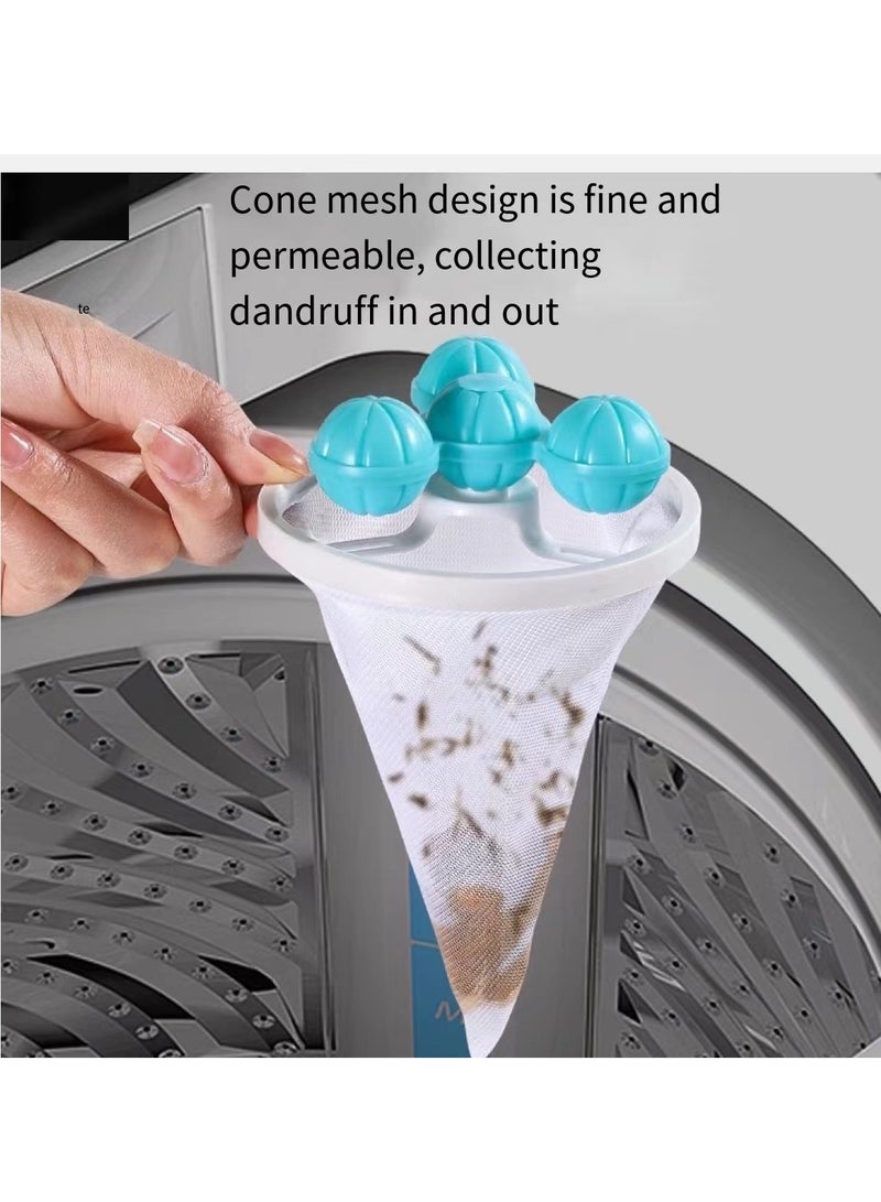 2 Pack Washing Machine Hair Filter Cleaning Net Bag Washing Machine Hair Remover Reusable - Image 3