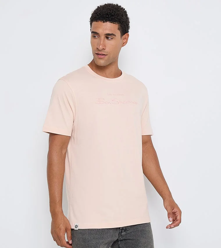 بين شيرمان Ben Sherman Men's Crew Neck Short Sleeve Embroidered T-Shirt