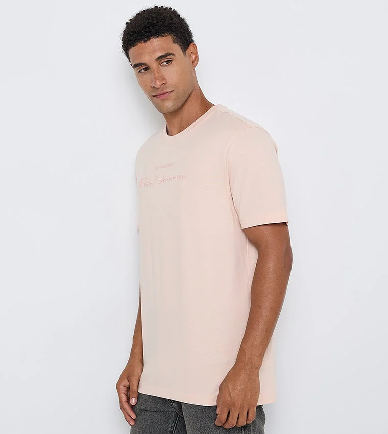 بين شيرمان Ben Sherman Men's Crew Neck Short Sleeve Embroidered T-Shirt