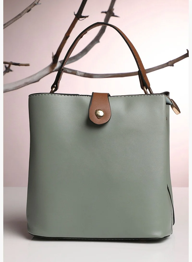 Haute Sauce Solid Oversized Shopper Hand Bag with Zip Lock