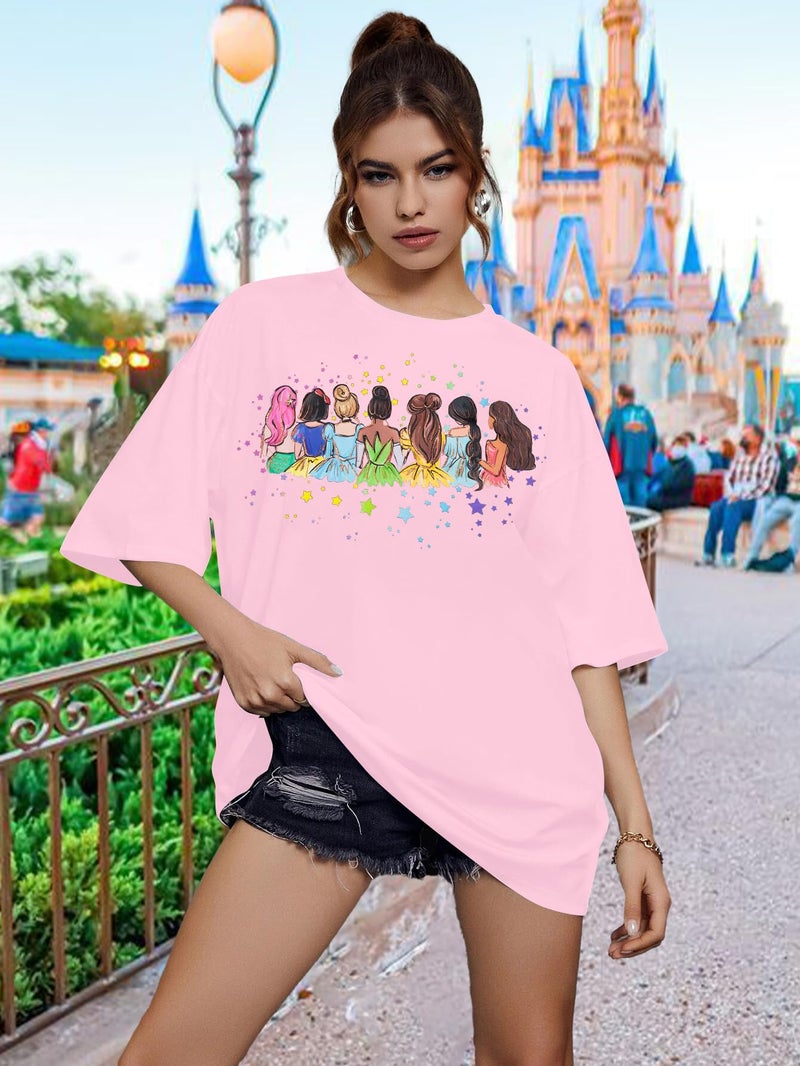 UNIQUEONE Magical Shirt for Women: Magic Kingdom Tshirt Princess Shirt Family Vacation Trip Tee Pink - Image 5