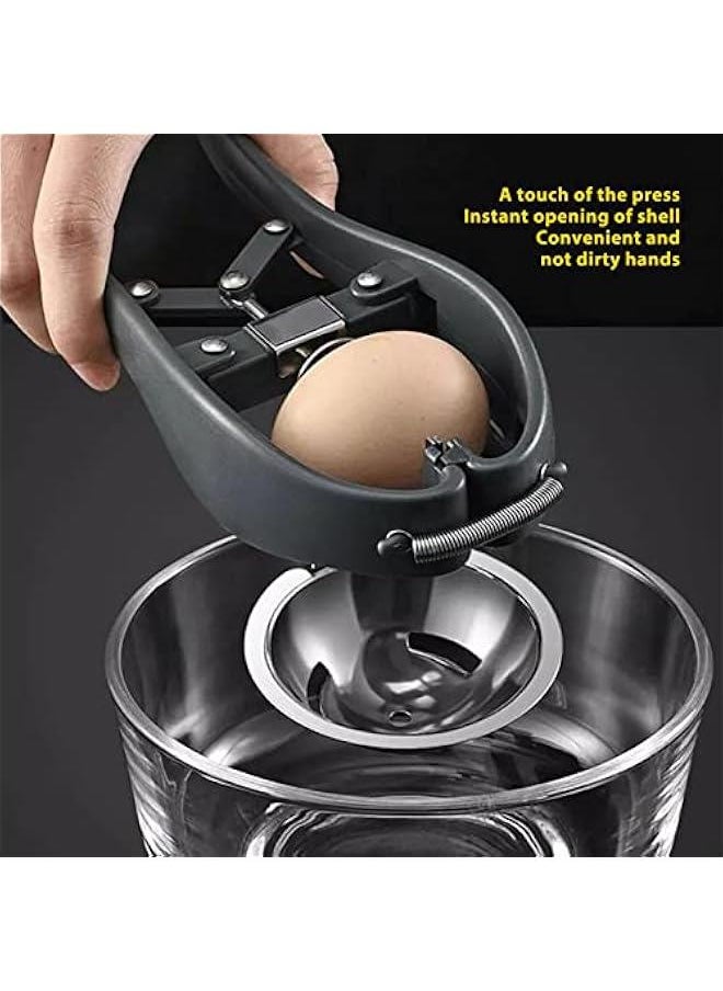 Generic - Egg Cracker, Professional Stainless Steel Egg Opener Automatic Egg Cracking Tool, Easy Eggshell Cutter Handheld Egg Separator Kitchen Tools for Soft Hard Boiled Egg - Image 1