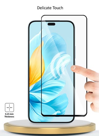 واقي شاشة زجاجي مقوى Honor 200 Lite 5G 2024 Premium E2E بغطاء كامل الغراء (MSGECN) - شفاف / أسود - view 4