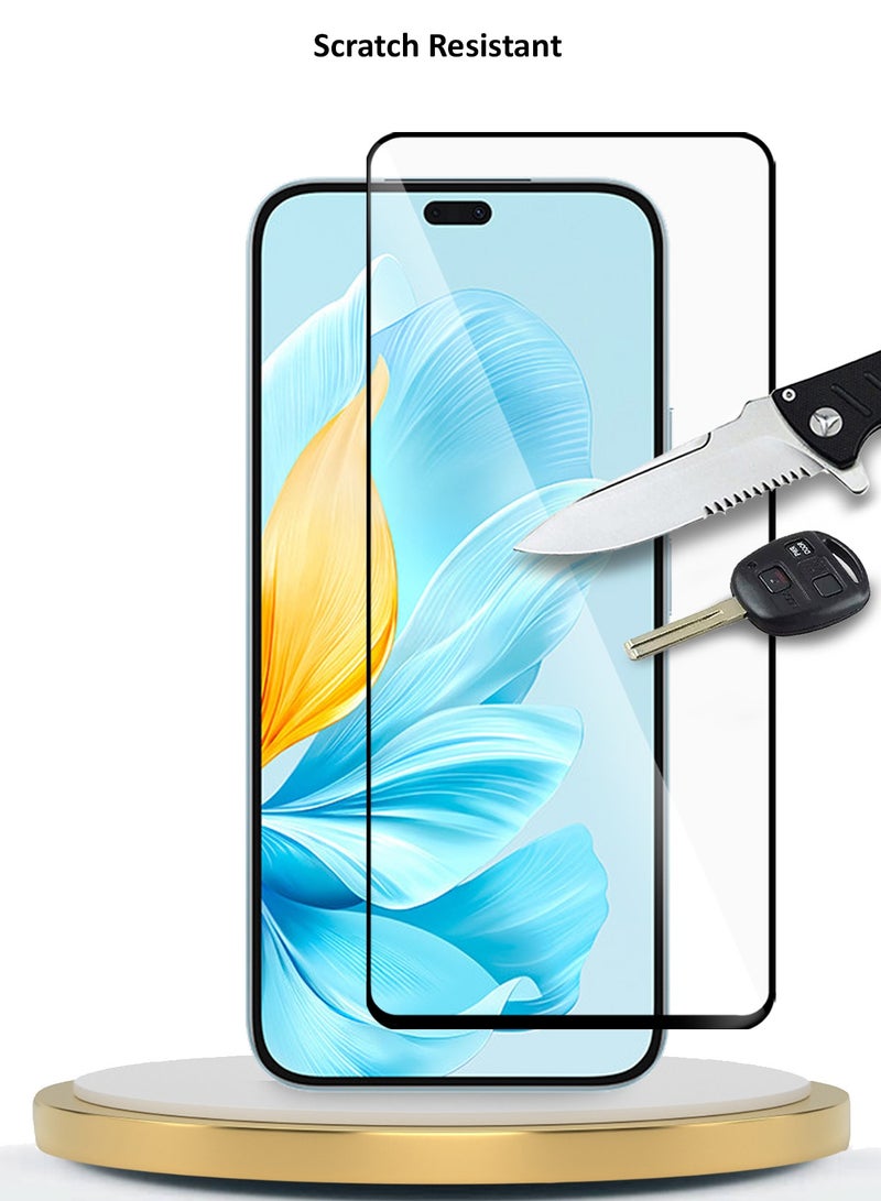 Wtech Honor 200 Lite 5G 2024 Premium E2E Full Glue Full Cover Tempered Glass Screen Protector (MSGECN) - Clear/Black - Image 5