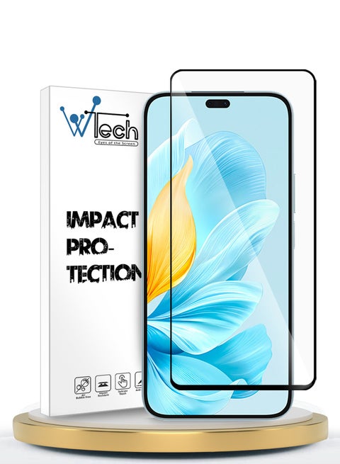 Honor 200 Lite 5G 2024 Premium E2E Full Glue Full Cover Tempered Glass Screen Protector (MSGECN) - Clear/Black