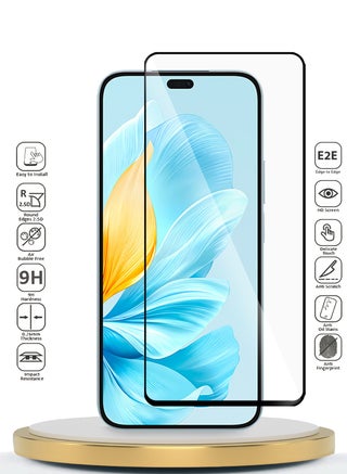 واقي شاشة زجاجي مقوى Honor 200 Lite 5G 2024 Premium E2E بغطاء كامل الغراء (MSGECN) - شفاف / أسود - view 2