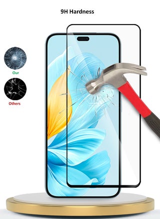 واقي شاشة زجاجي مقوى Honor 200 Lite 5G 2024 Premium E2E بغطاء كامل الغراء (MSGECN) - شفاف / أسود - view 3