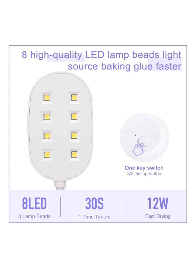 Arabest - Portable Fast Drying Nail Polish Rotatable Gooseneck Flash Curing Lamp (White) - Image 1