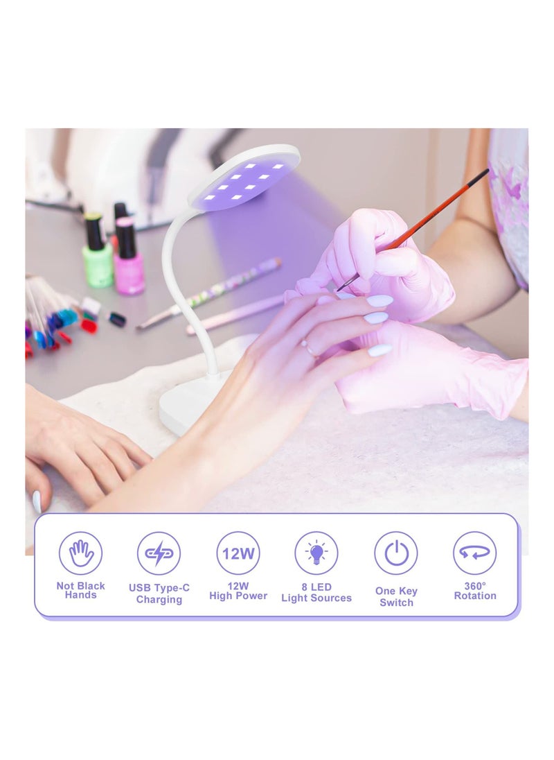 Arabest - Portable Fast Drying Nail Polish Rotatable Gooseneck Flash Curing Lamp (White) - Image 1