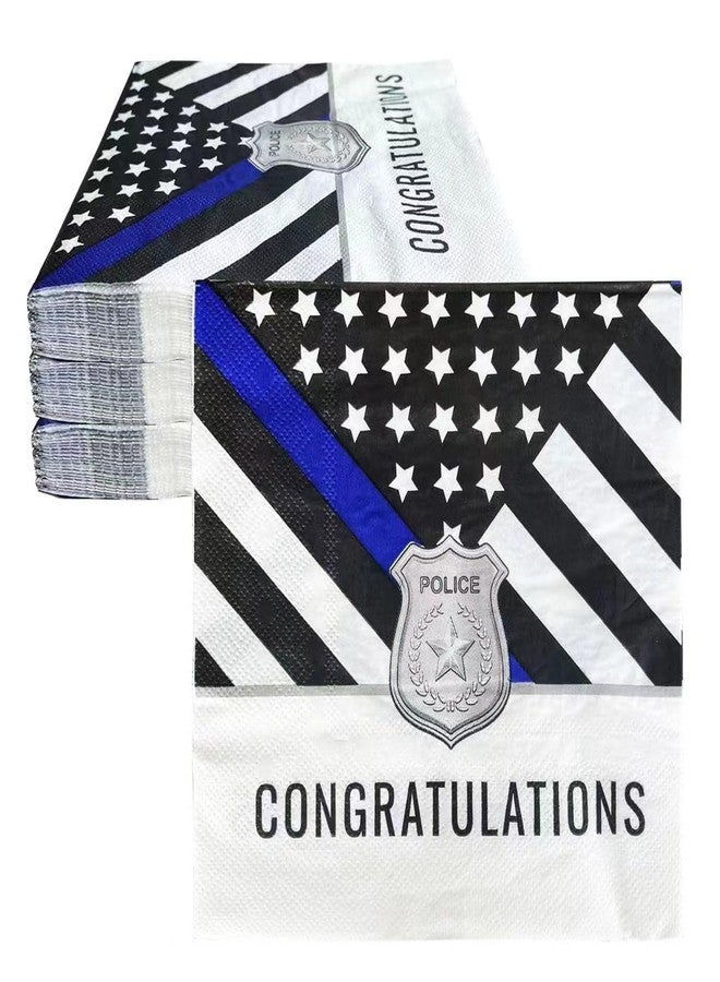 DodelyGz 50 Pcs Police Themed Paper Napkins,Police Officer Party Supplies - Image 1
