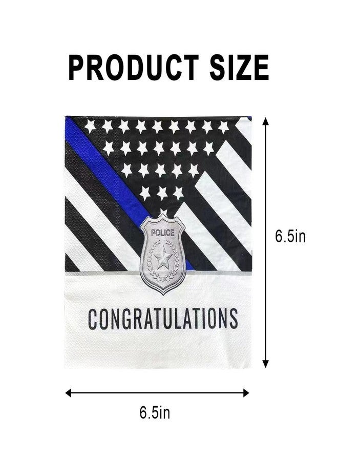 DodelyGz 50 Pcs Police Themed Paper Napkins,Police Officer Party Supplies - Image 2